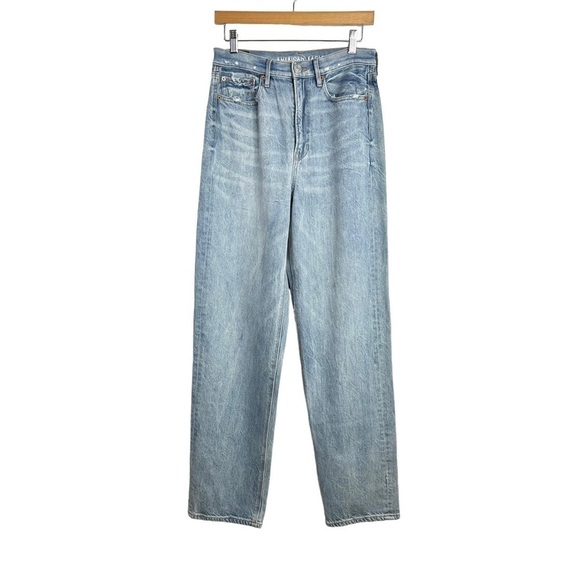 American Eagle Womens Baggy High Rise Jeans Sz 6 Reg Light Wash  Denim - Picture 1 of 6